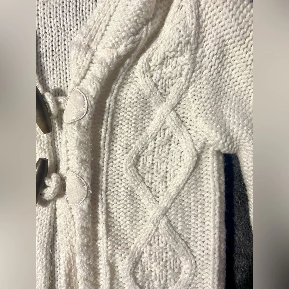 Oshkosh Toddler Girls Clothes 4t Ivory Cable Knit Hooded Cardigan Coat Sweater